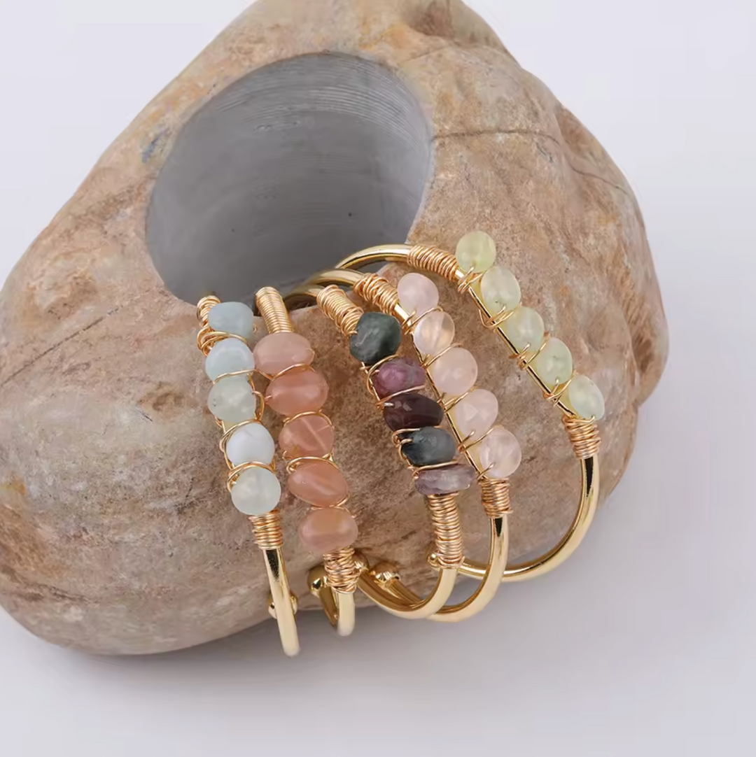 Crystal Bead Gold Bracelets