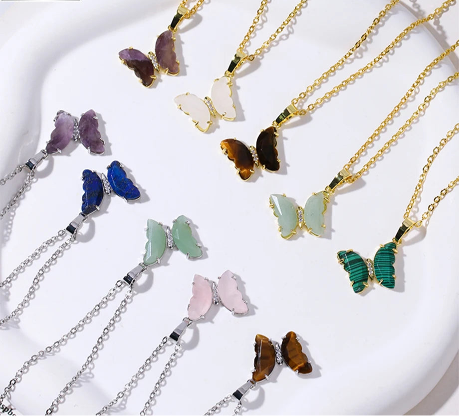 Crystal Butterfly Necklaces