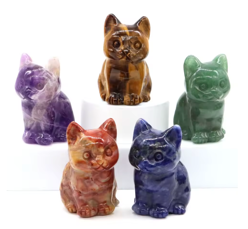 Crystal Cat Figurines