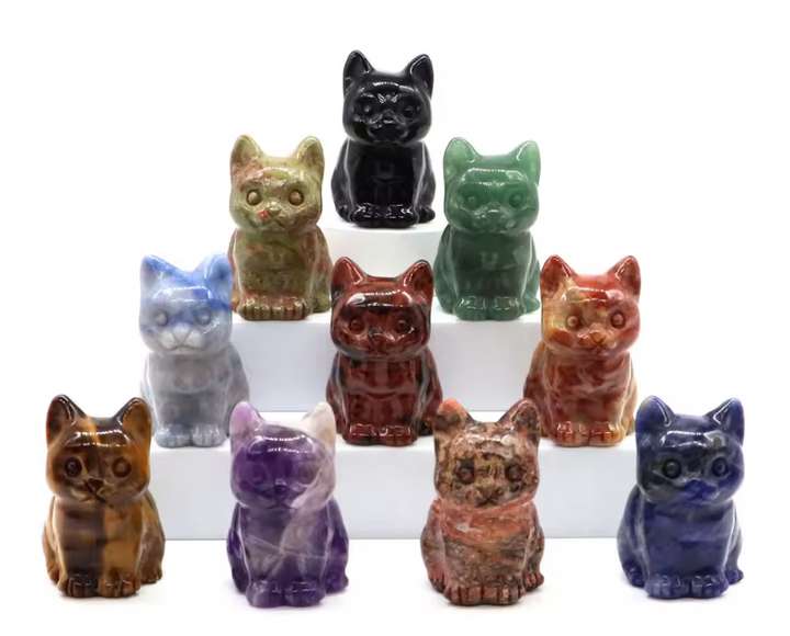 Crystal Cat Statues