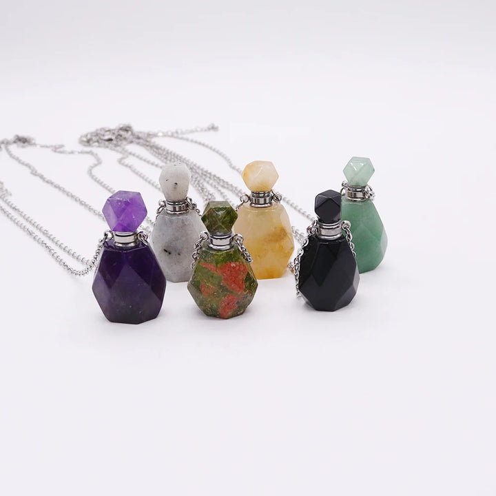 Crystal Essential Oil Bottle Necklaces