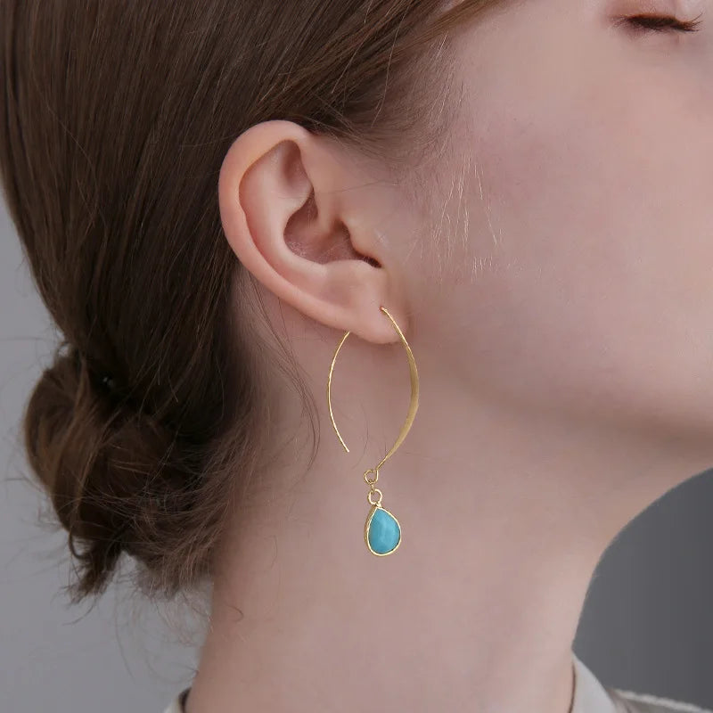 Crystal Faceted Teardrop Earrings
