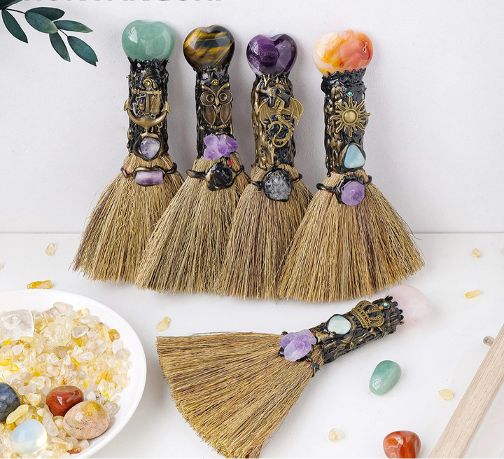 Crystal Heart Witch Brooms