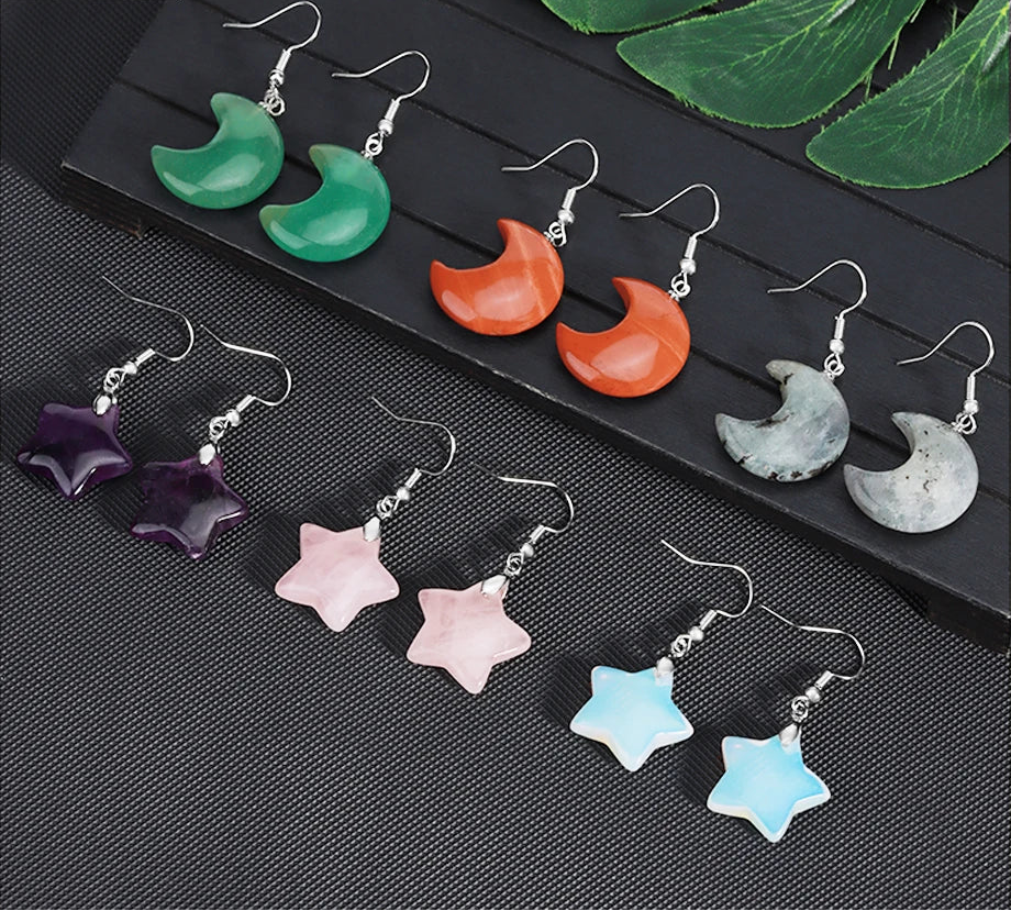 Crystal Moon & Crystal Star Earrings