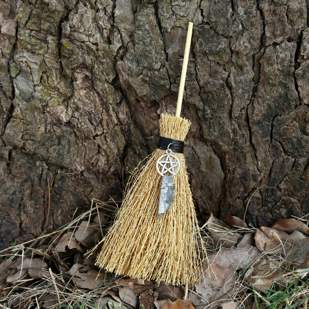 Crystal Pentacle Witch Broom