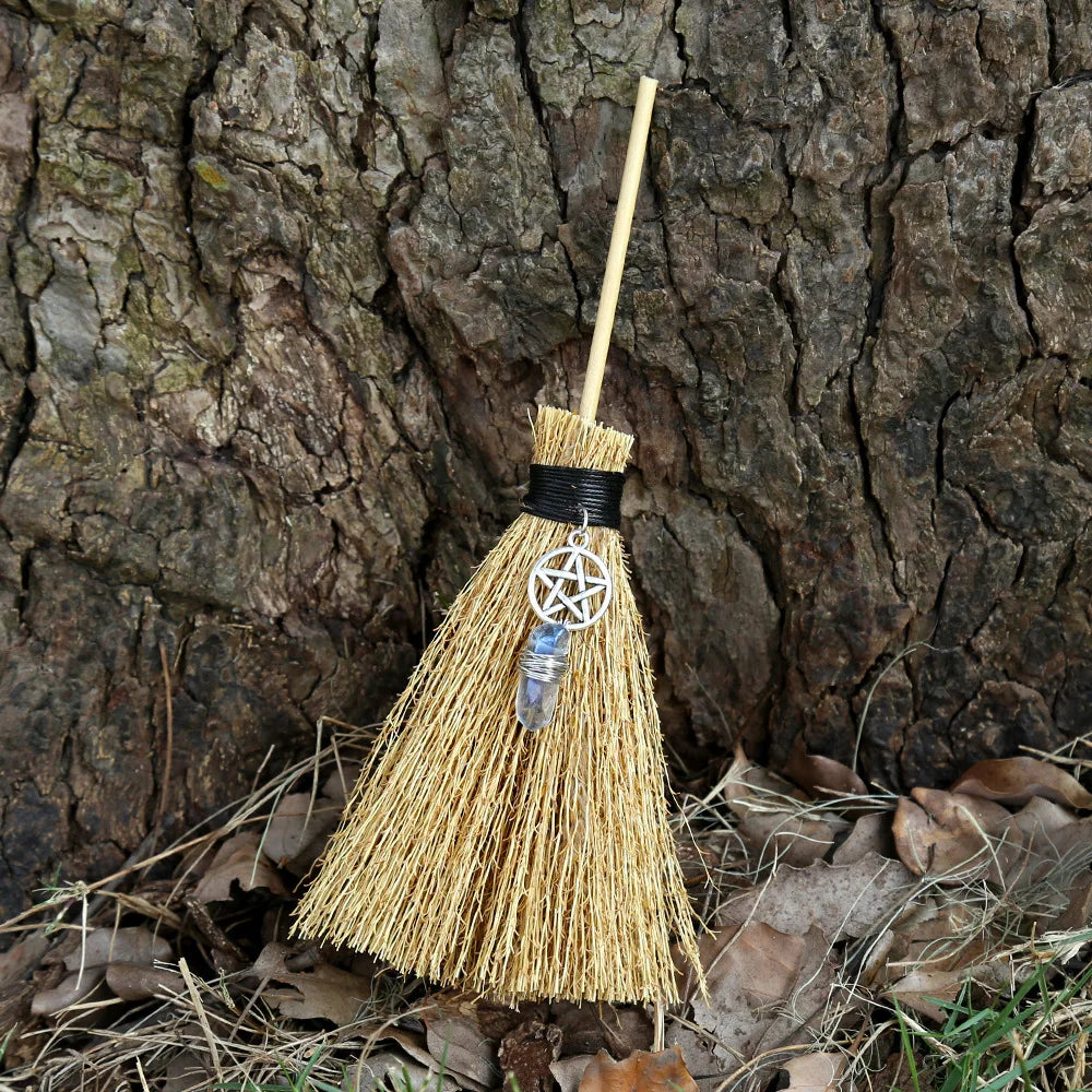 Crystal Pentacle Witch Brooms