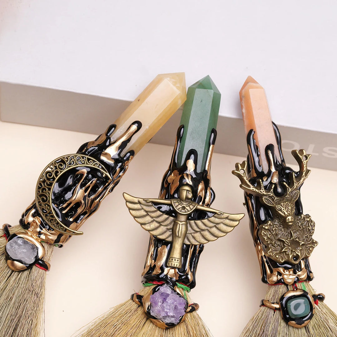 Crystal Point Charm Witch Brooms