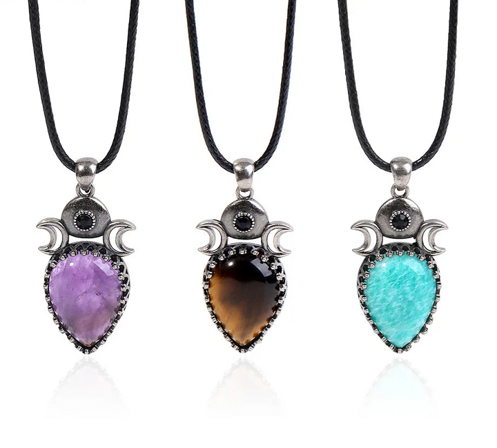 Crystal Triple Moon Necklace