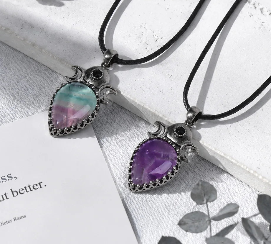 Crystal Wiccan Triple Moon Necklaces