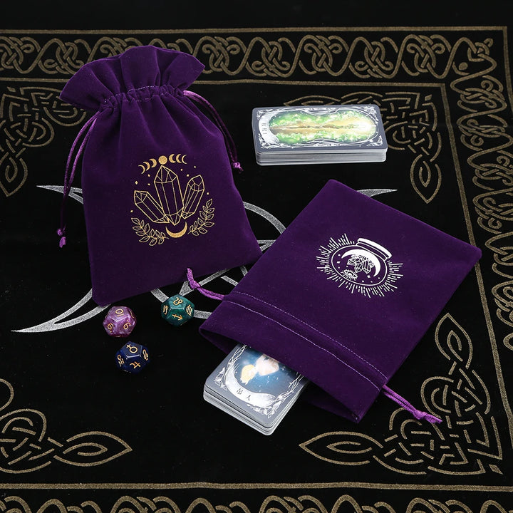 Crystals Purple Velvet Tarot Card Bags