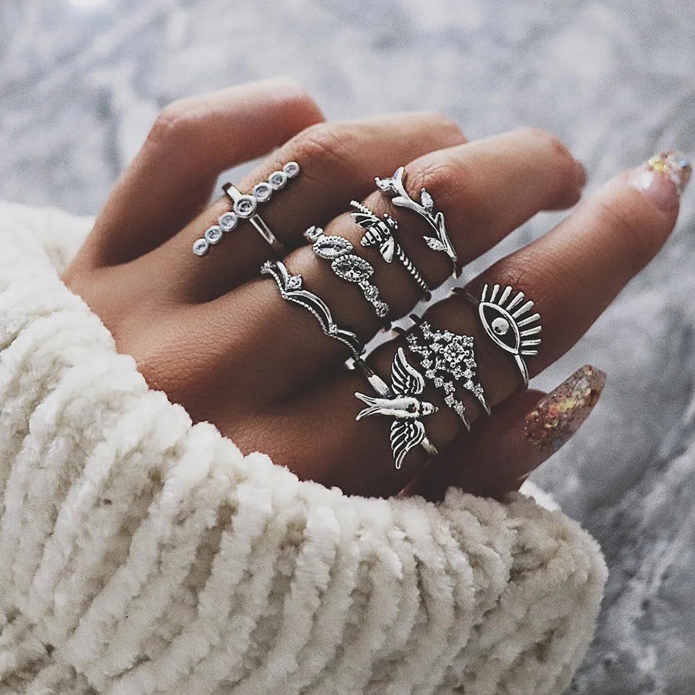 Cute Boho Ring Set