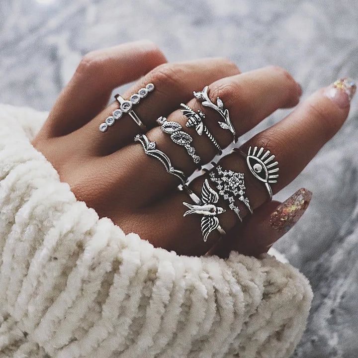 Cute Boho Ring Set