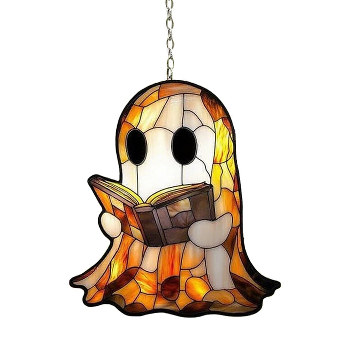 Cute Ghost Book Suncatcher Halloween