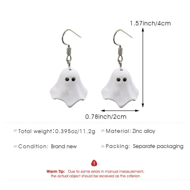 Cute Ghost Earrings For Halloween Size