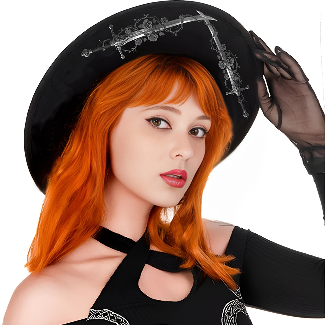 Daggers Wide Brim Black Hat