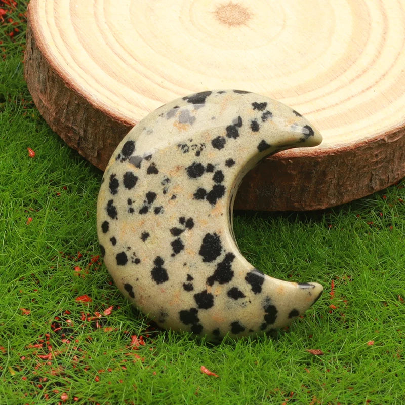 Dalmatian Jasper Crystal Moon