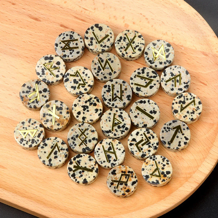 Dalmatian Jasper Round Crystal Runes