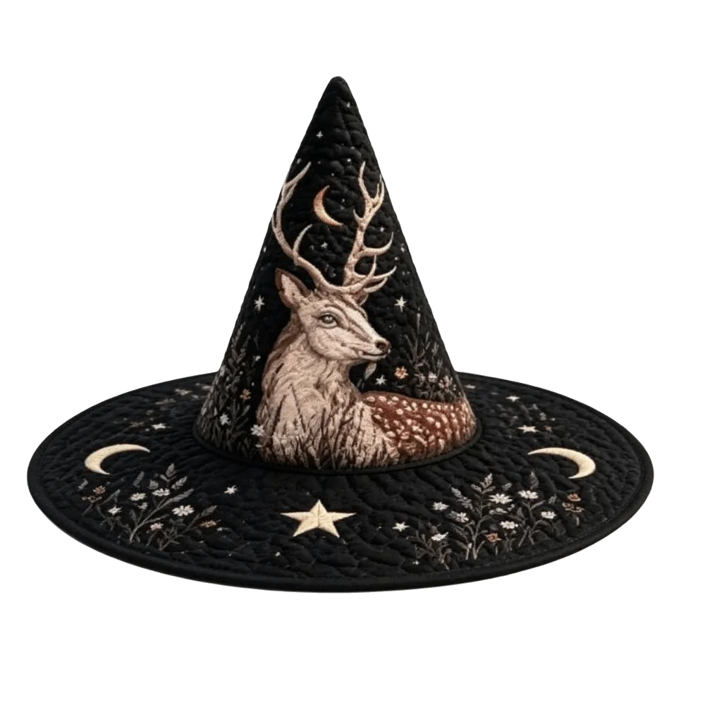 Deer Moon Witch Hat