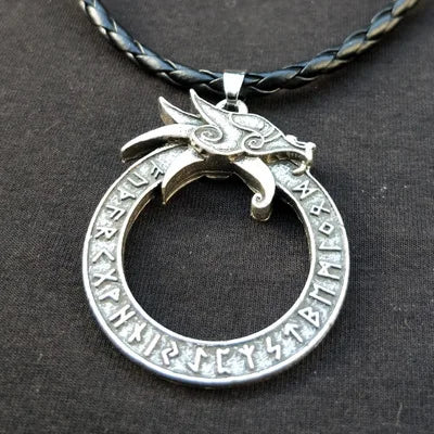 Dragon Ouroboros Brass Necklace