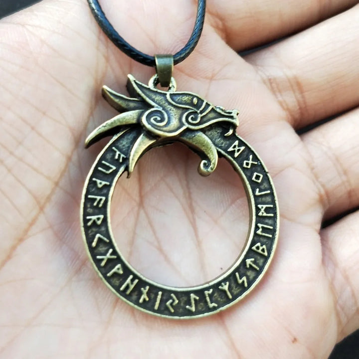 Dragon Ouroboros Brass Rope Necklaces
