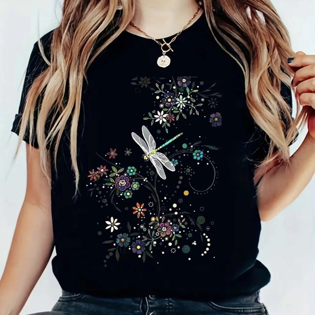 Dragonfly Flower T-Shirt