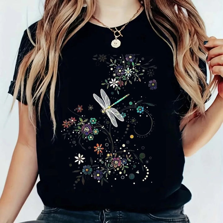 Dragonfly Flower T-Shirt