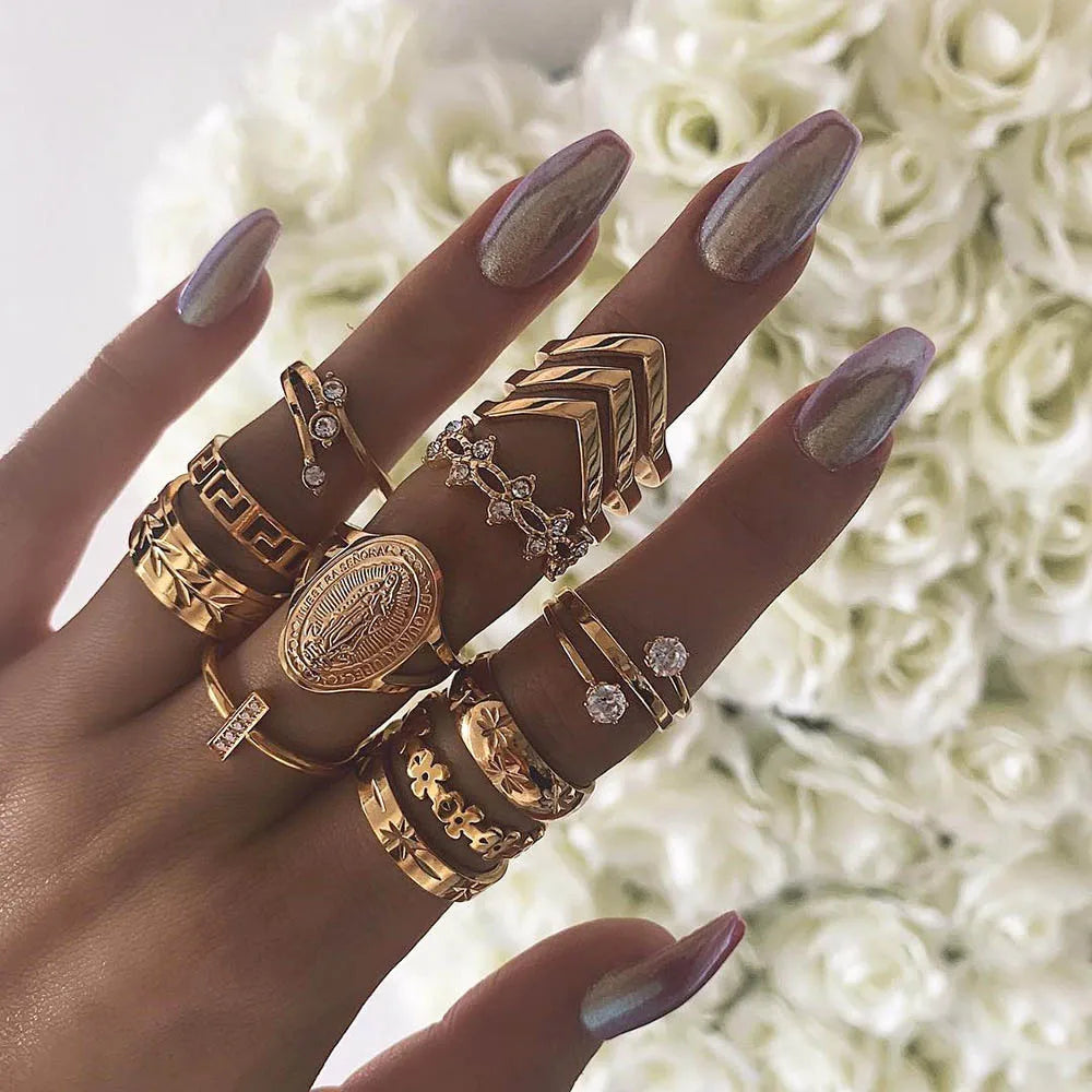Elegant Boho Ring Set