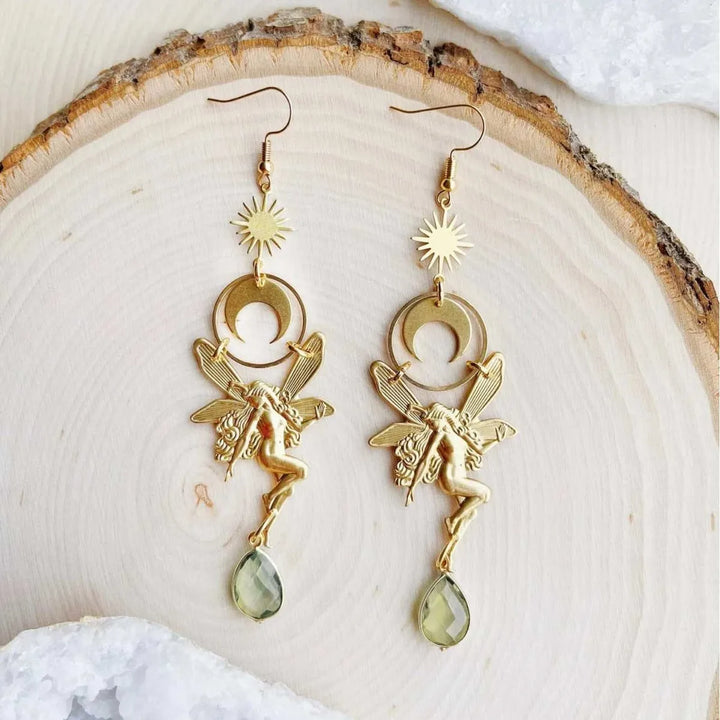 Fairy Moon Gold Earrings