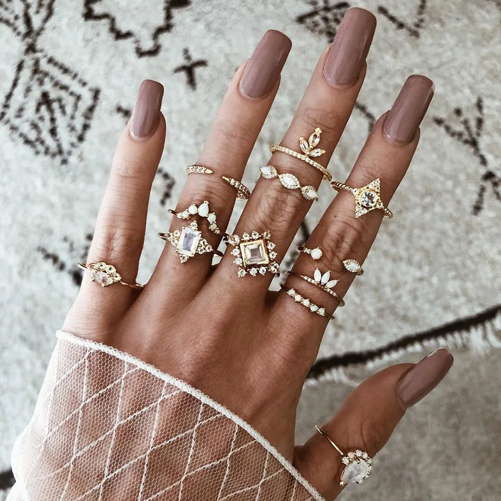 Fashion Trendy Boho Gold Rings