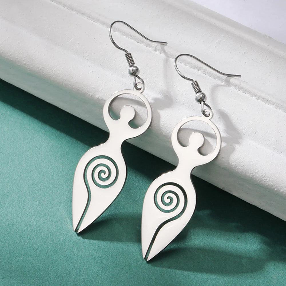 Fertility Goddess Silver Earrings