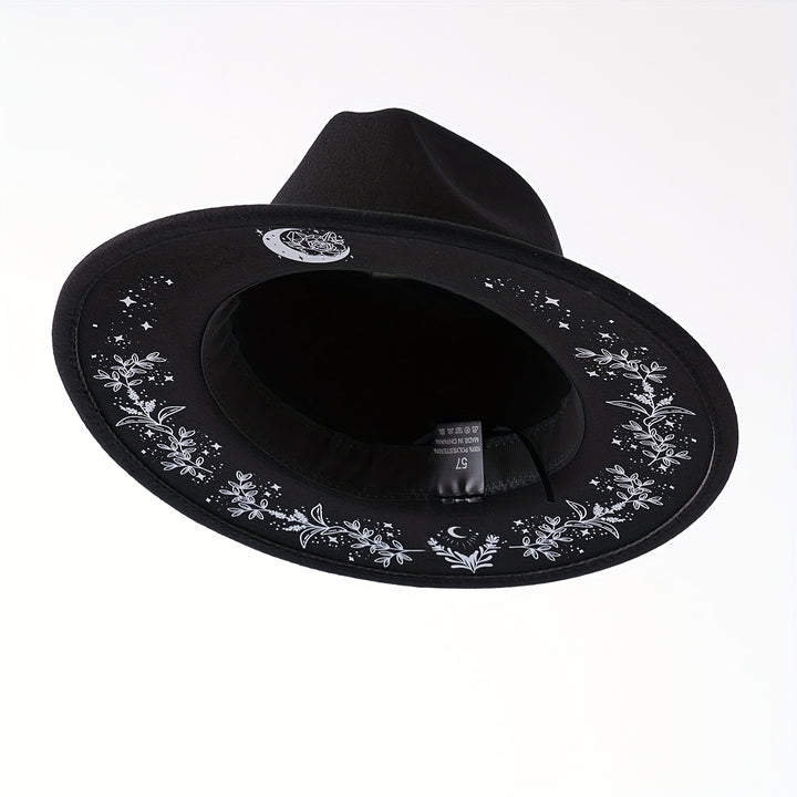 Floral Black Boho Hat