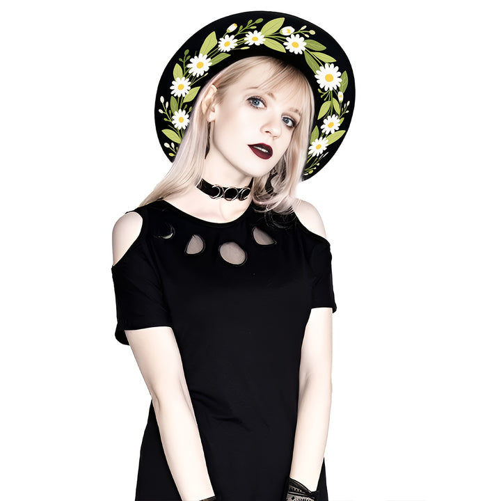 Floral Boho Wide Brim Hat