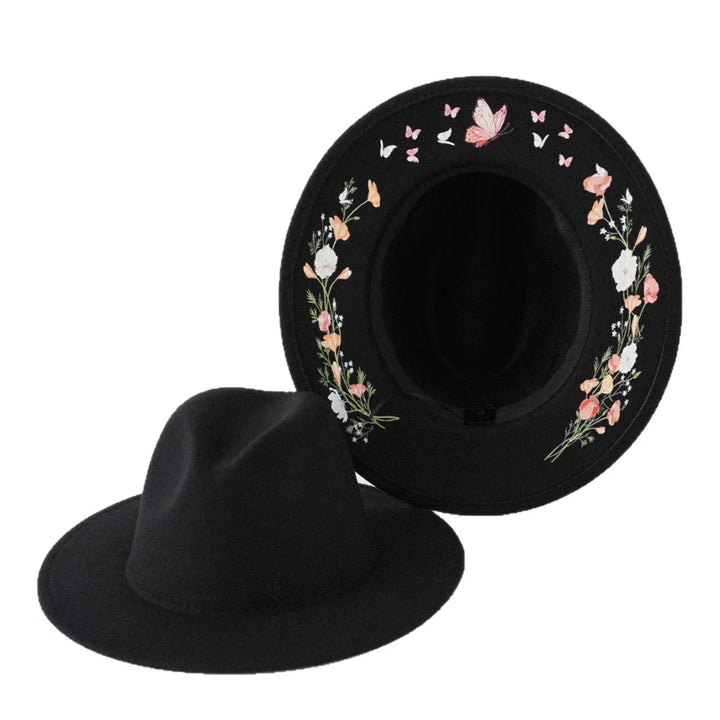 Floral Butterfly Fedora Hat