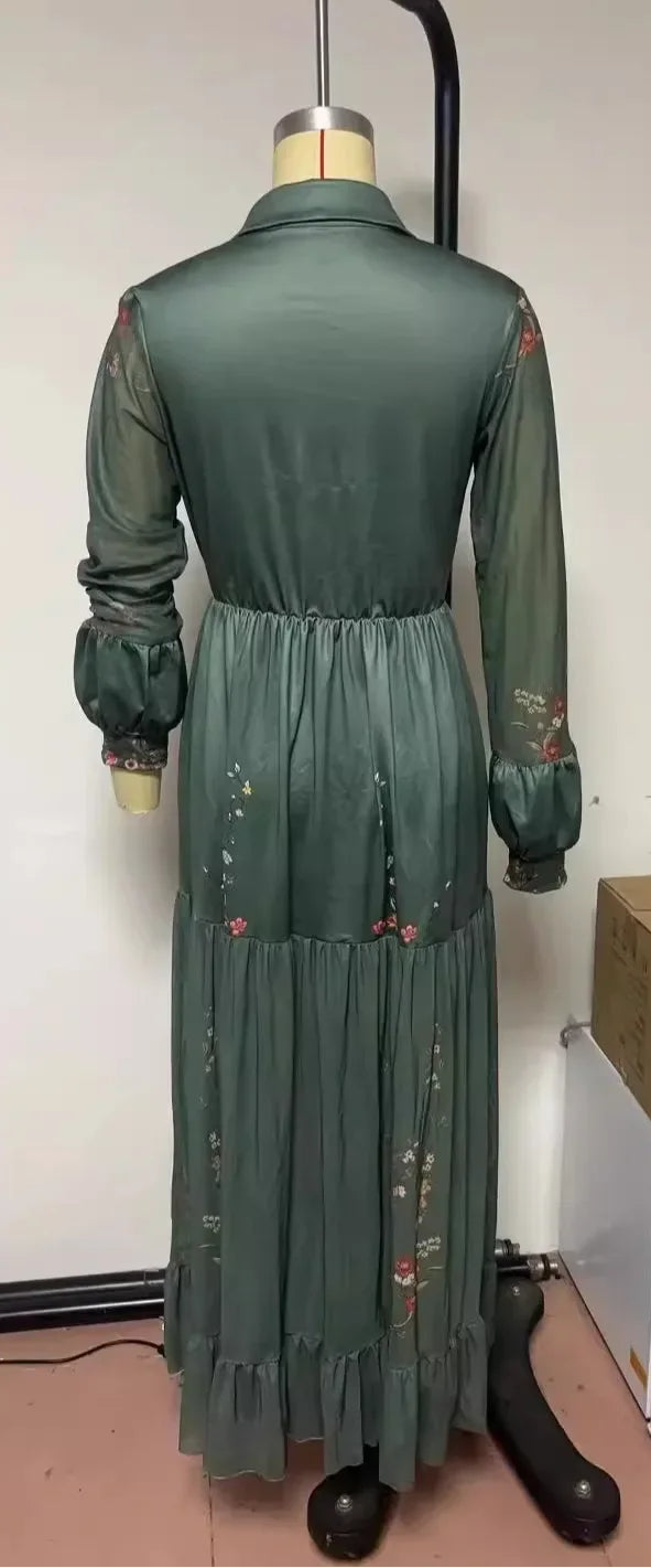 Floral Green Dress