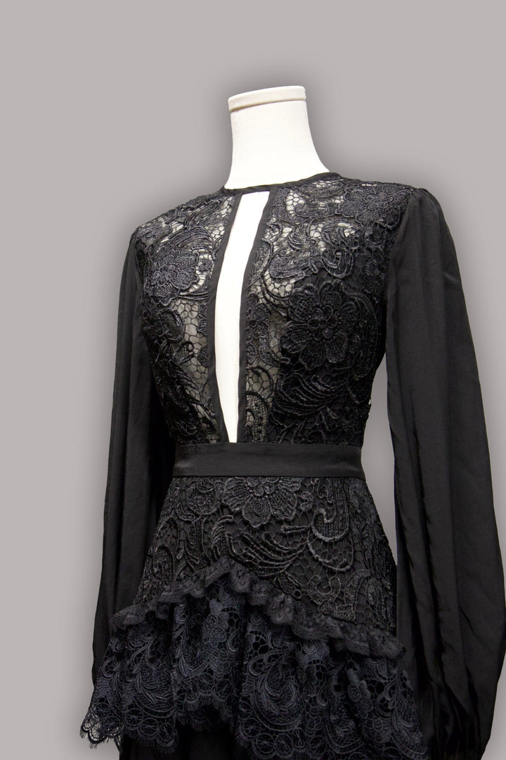 Floral Lace V Neck Dress