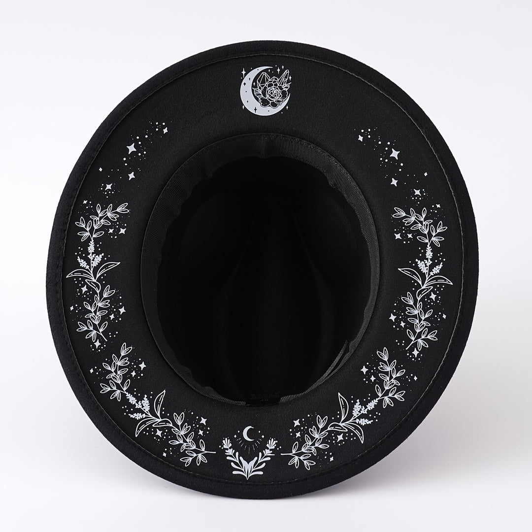 Floral Moon Wide Brim Boho Hat