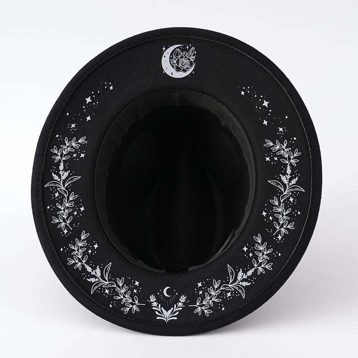 Floral Moon Wide Brim Boho Hat