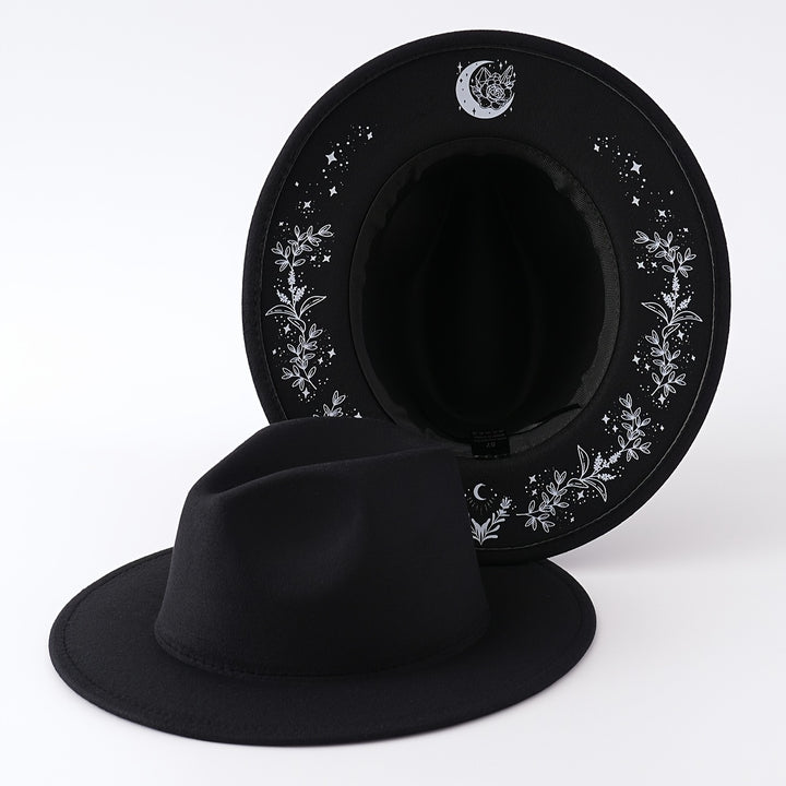 Floral Moon Wide Brim Hat
