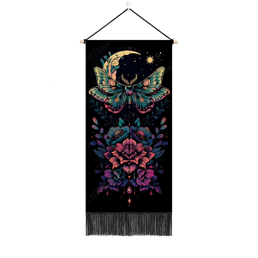 Flower Moon Moth Wall Banner