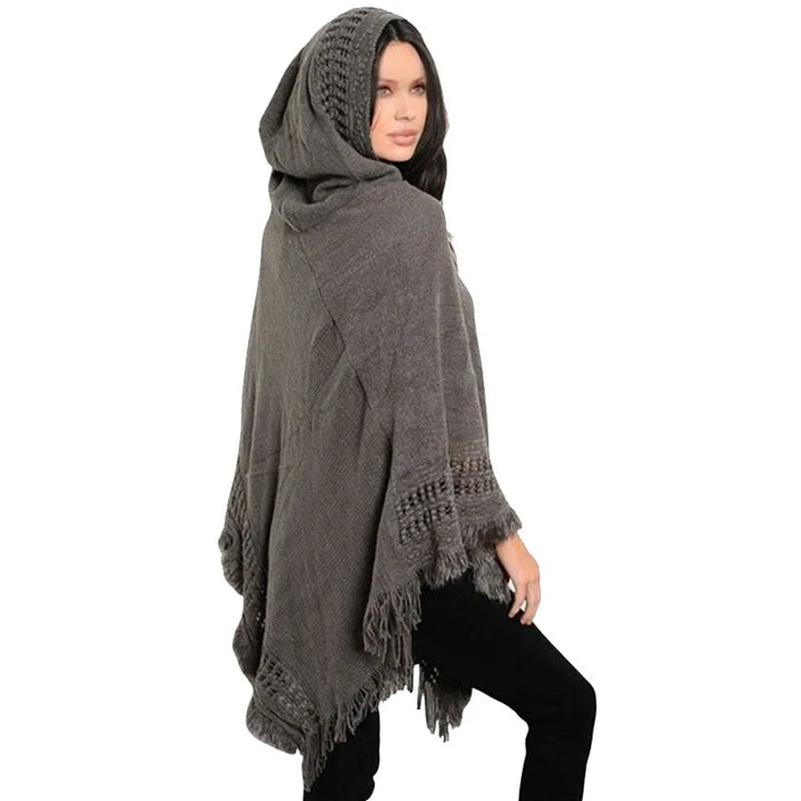Fringe Bohemian Shawl - Gray