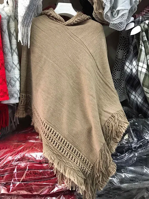 Fringe Bohemian Shawl - Beige