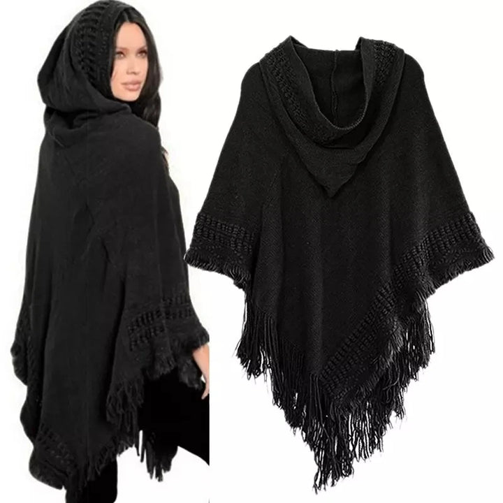Fringe Bohemian Shawl - Black