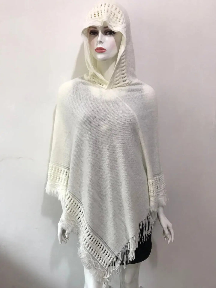 Fringe Bohemian Shawl - White