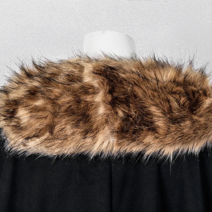 Fur Viking Black Cloak