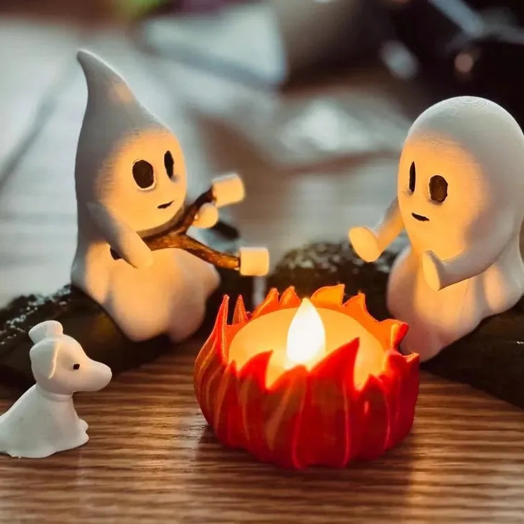 Ghost Campfire Statue Halloween