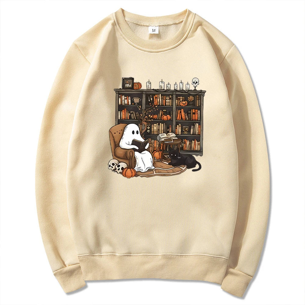 Ghost Library Books Sweatshirt - Cream