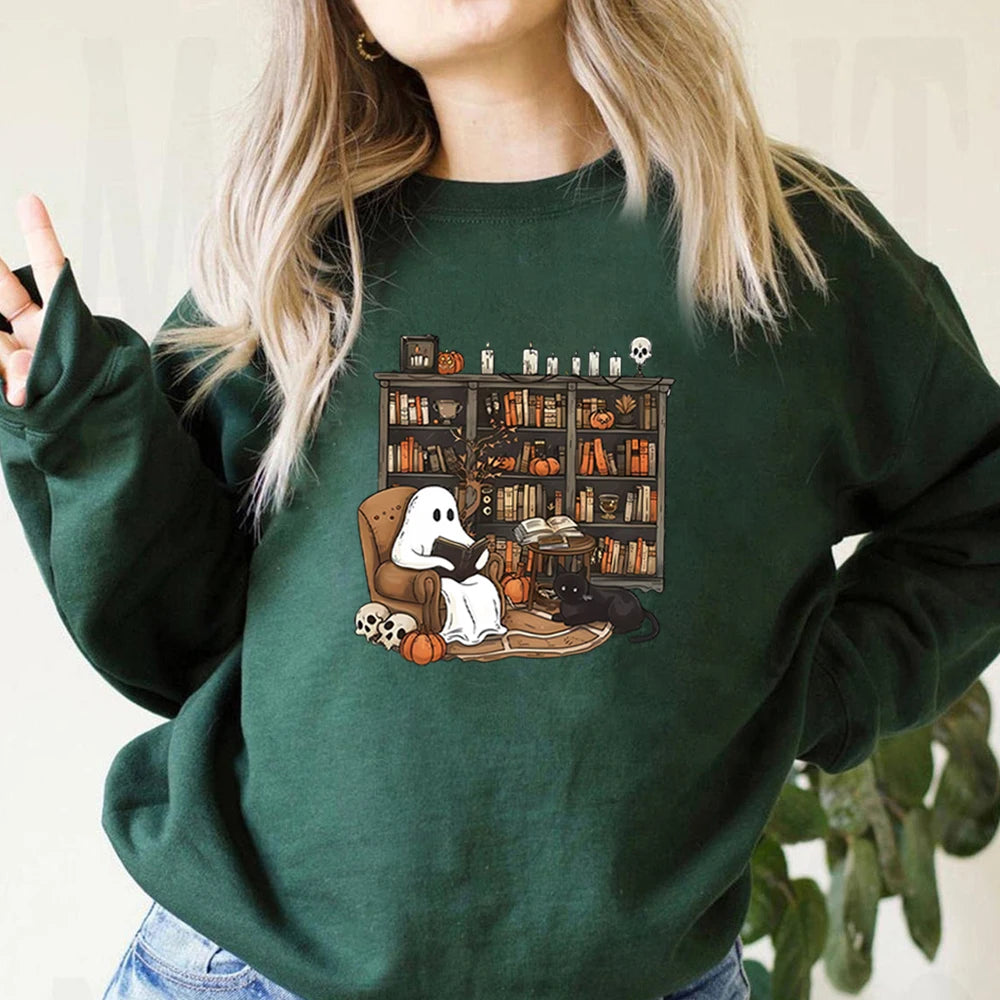 Ghost Library Books Sweatshirt - Green