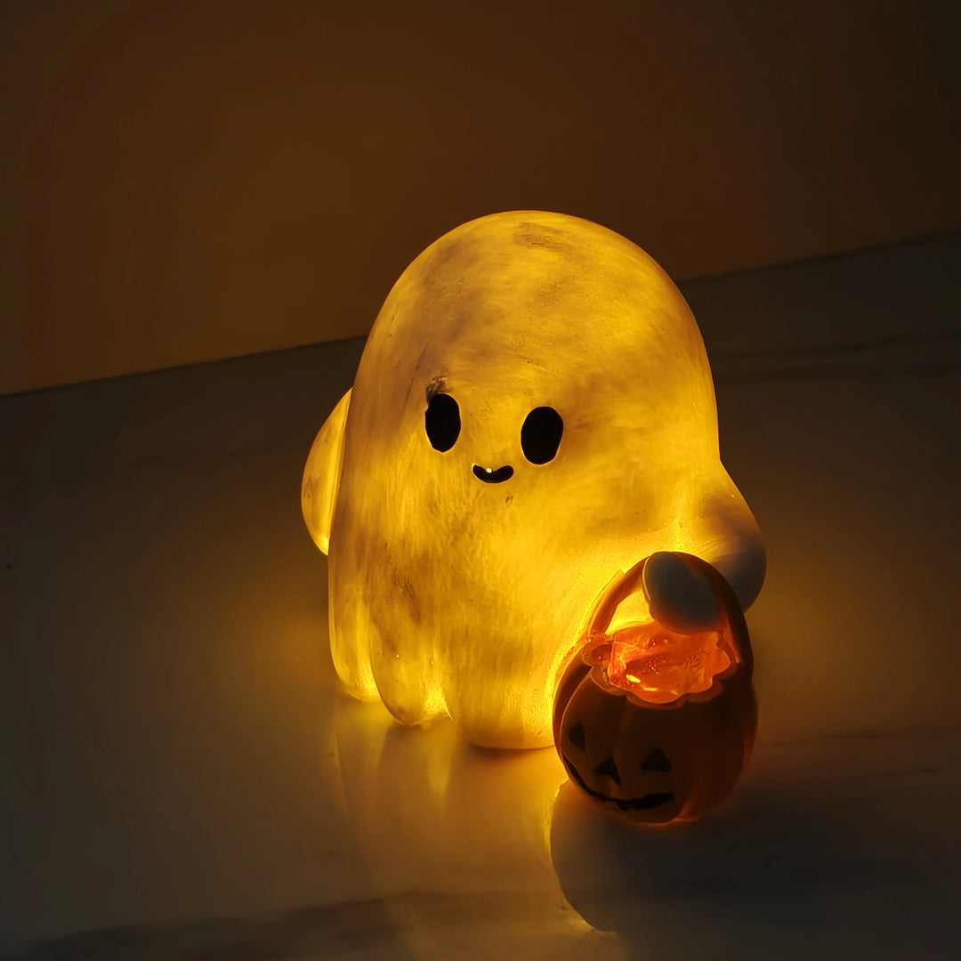 Ghost Pumpkin Light Up Statue