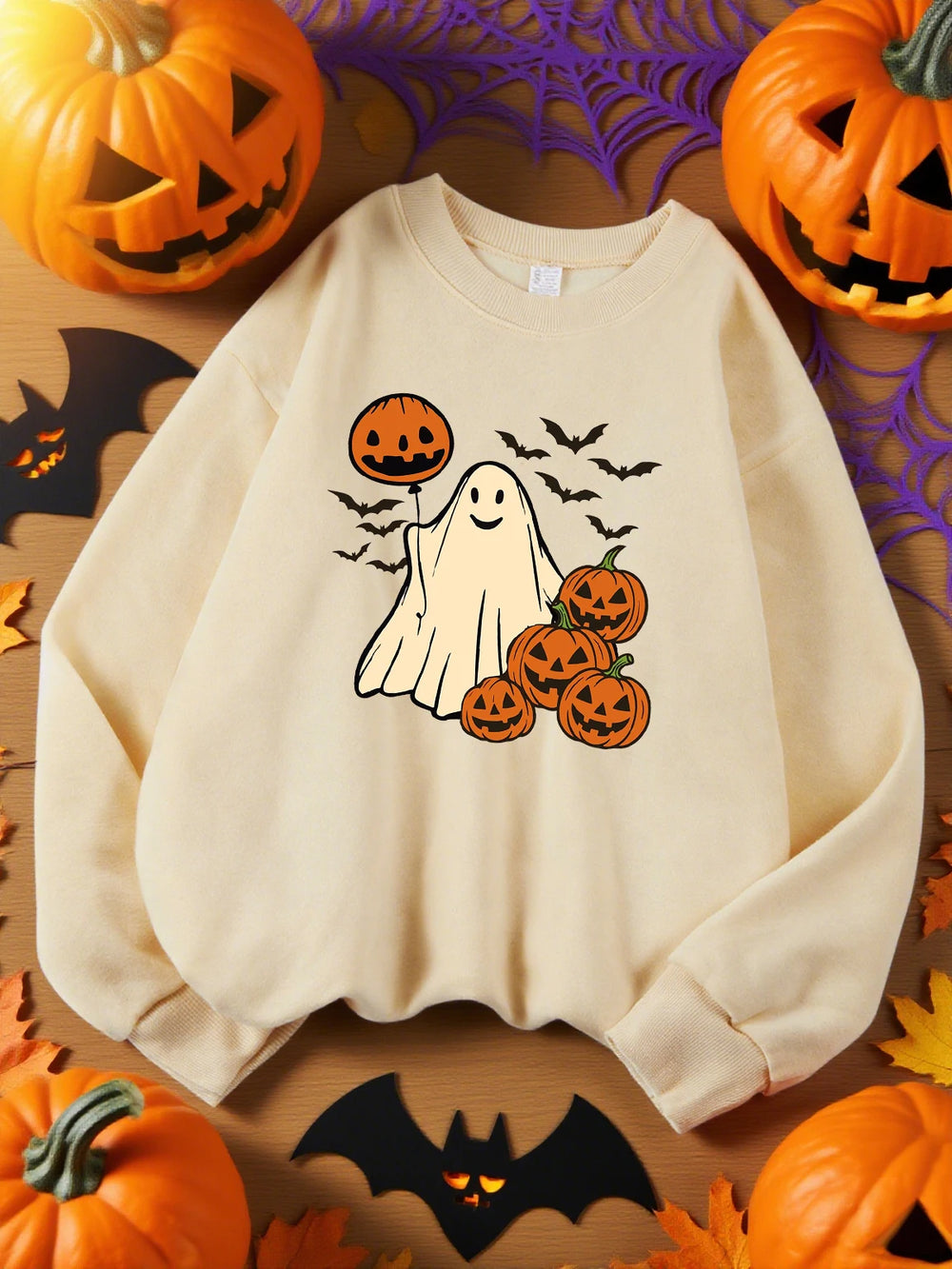 Ghost Pumpkin Sweatshirt - Khaki