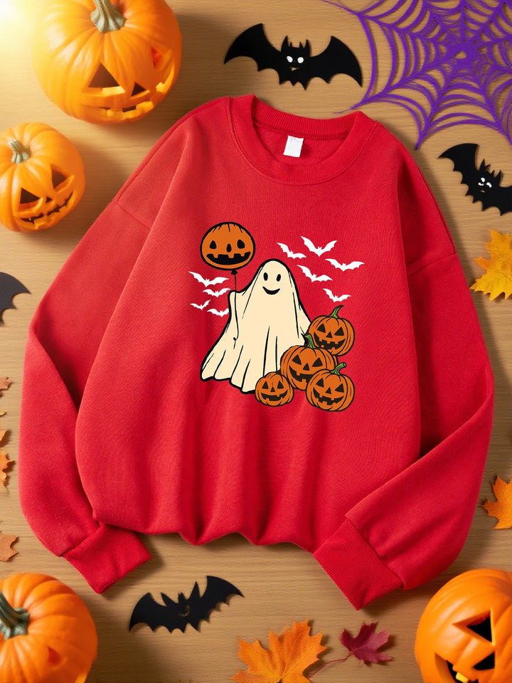 Ghost Pumpkin Sweatshirt - Red